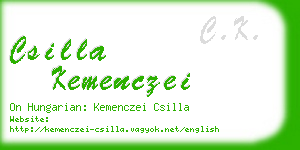 csilla kemenczei business card